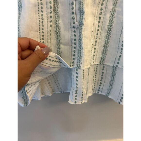 NEW Flag & Anthem Regan Flutter Sleeve Tiered Blouse sz L Boho peplum Cottagecor - Picture 7 of 10